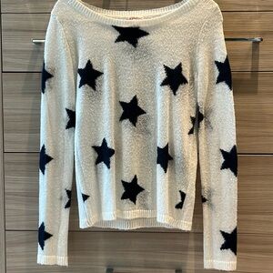 PJ Salvage White with Blue Sweater Fourth of July